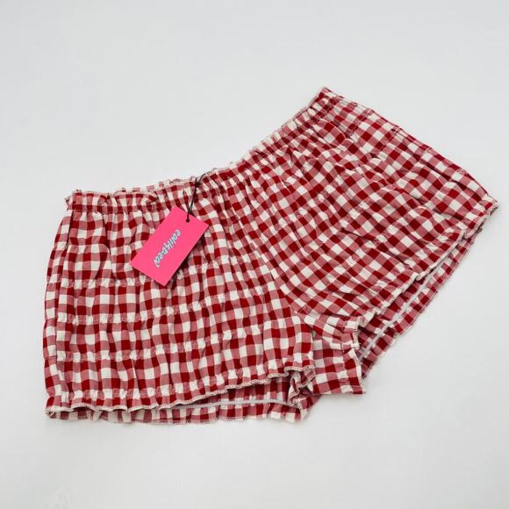 Edikted red gingham smocked bloomers - Picture 3 of 5